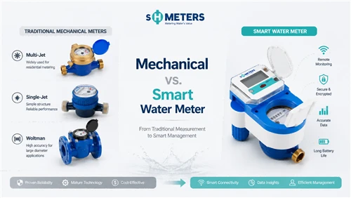 Misuratore di portata dell'acqua meccanico e contatore dell'acqua intelligent...
